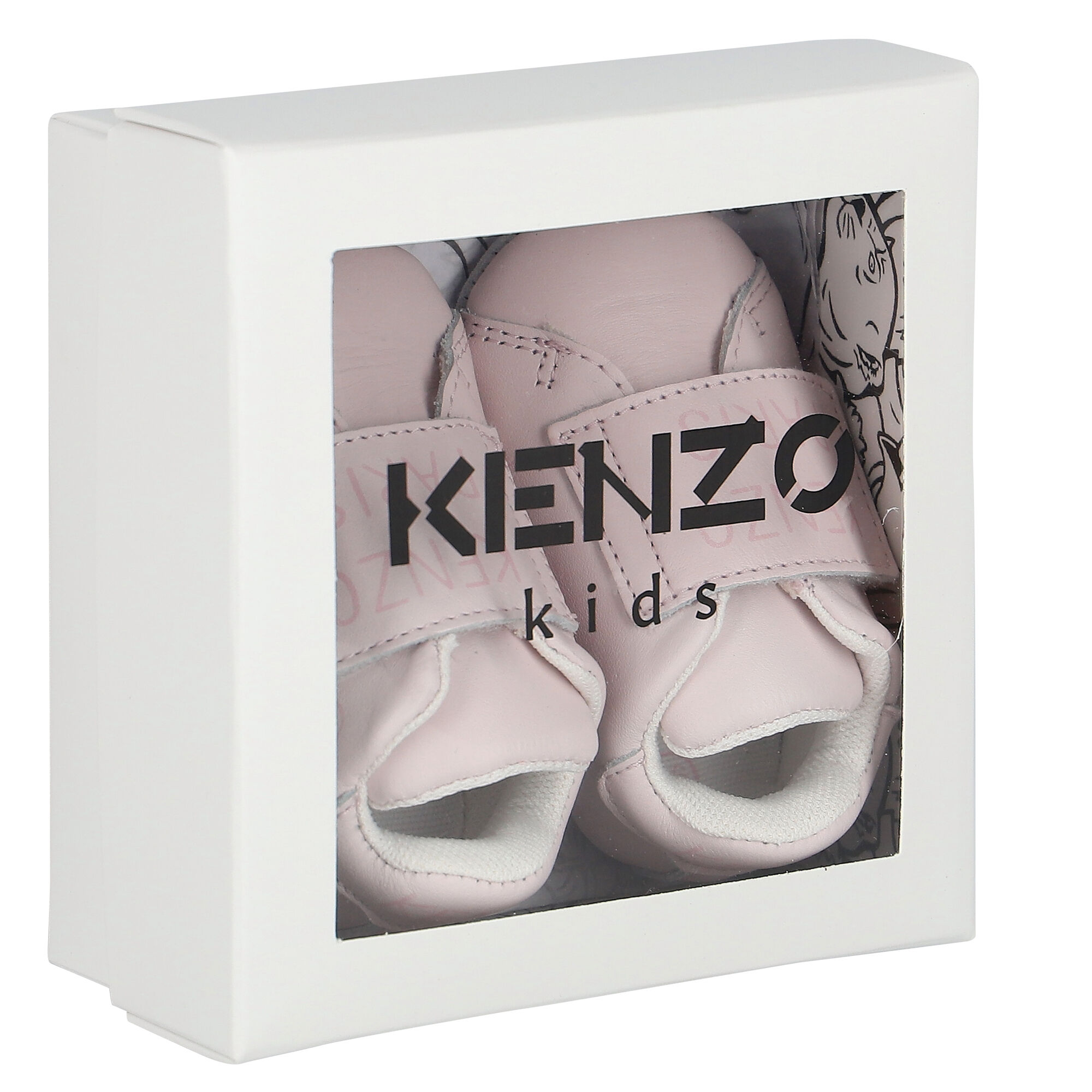 KENZO KIDS Baby Girls Pink Logo Pre Walker Shoes Junior Couture UK